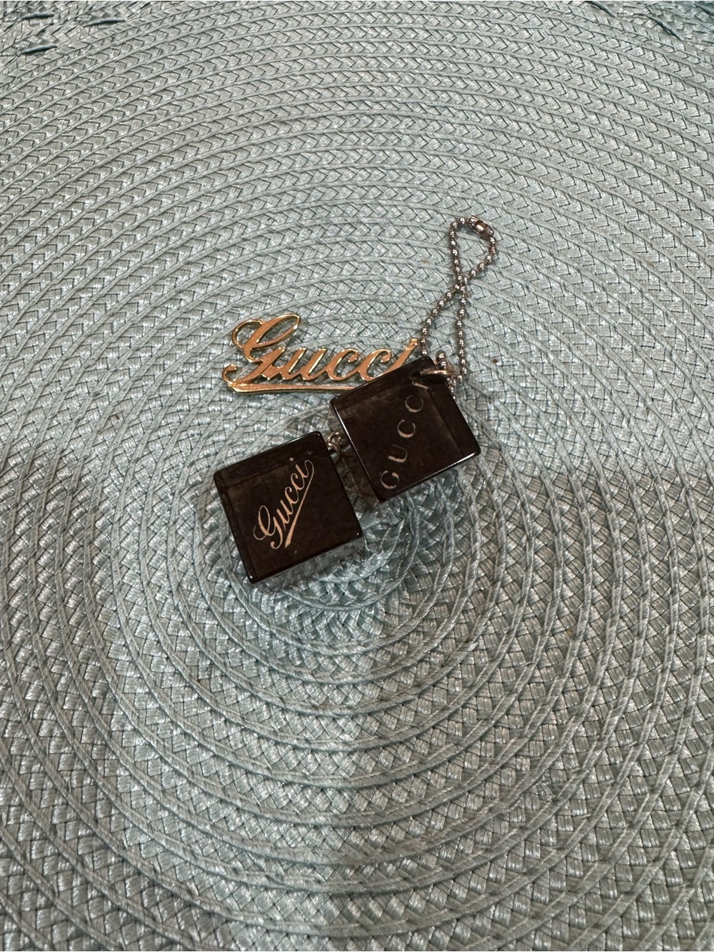 Gucci Logo Dice Bag Charm Keychain - Picture 2 of 3